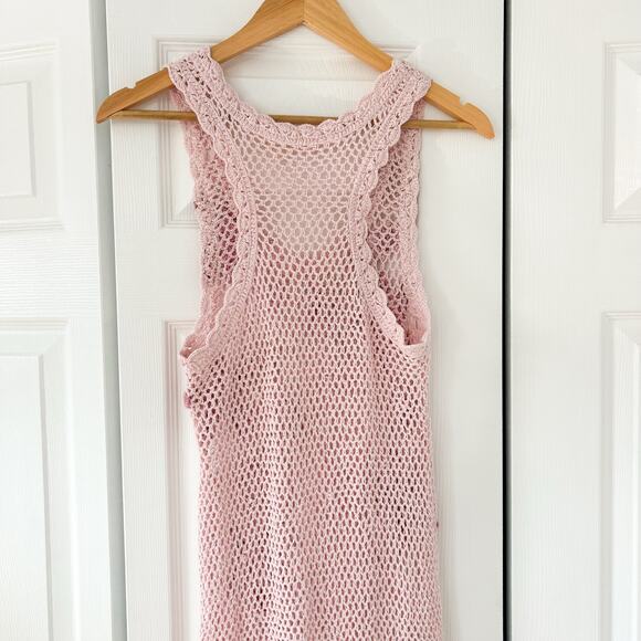 LoveShackFancy Shelburne Crochet Cotton Midi Dress Pink Floral EUC Medium - Picture 11 of 16